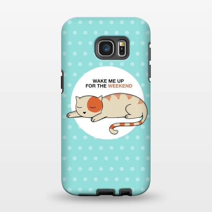 Galaxy S7 EDGE StrongFit Cat wake me up by Coffee Man