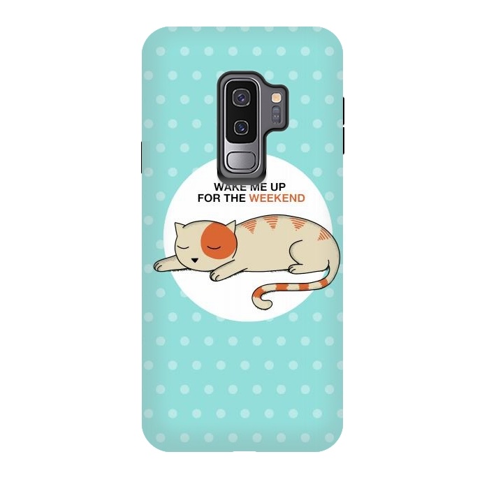 Galaxy S9 plus StrongFit Cat wake me up by Coffee Man