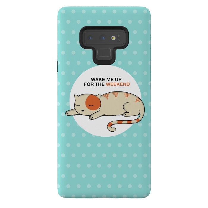 Galaxy Note 9 StrongFit Cat wake me up by Coffee Man