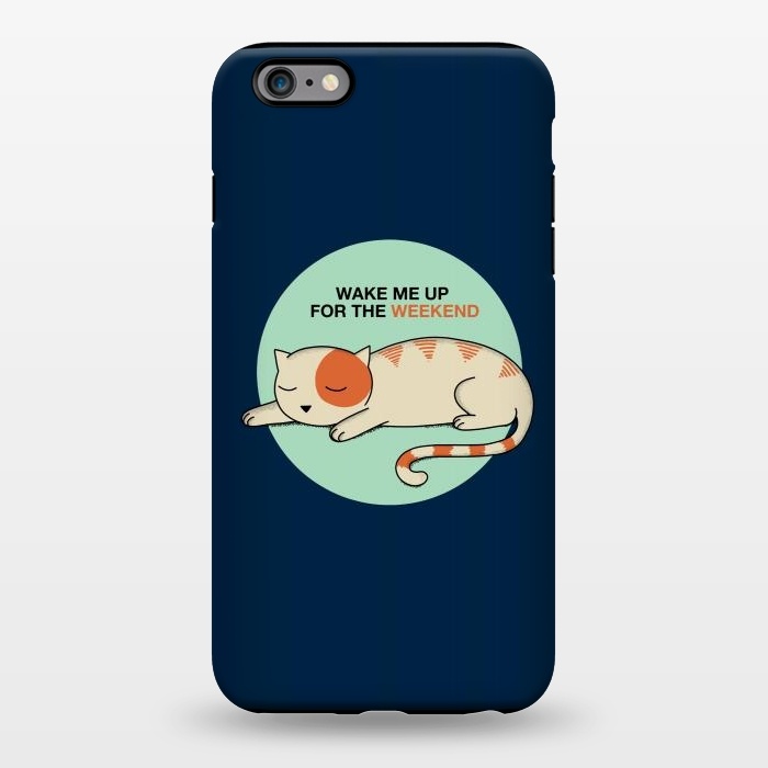 iPhone 6/6s plus StrongFit Cat wake me up blue by Coffee Man