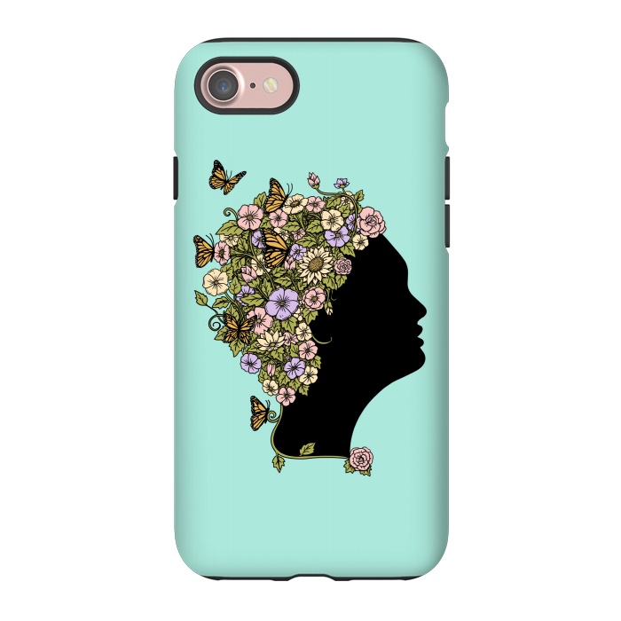 iPhone 7 StrongFit Floral lady by Coffee Man