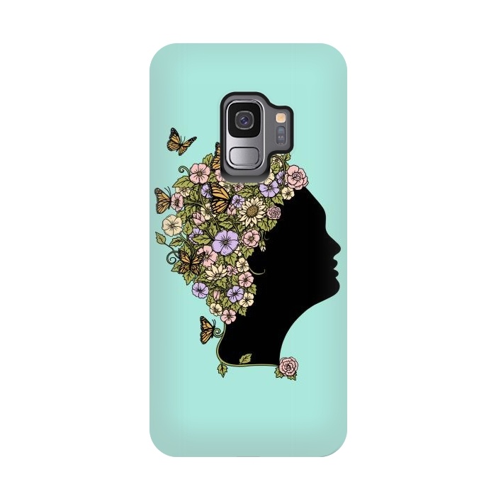 Galaxy S9 StrongFit Floral lady by Coffee Man