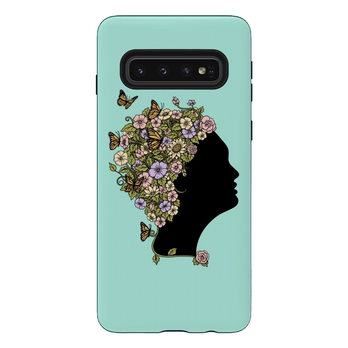 Galaxy S10 StrongFit Floral lady by Coffee Man