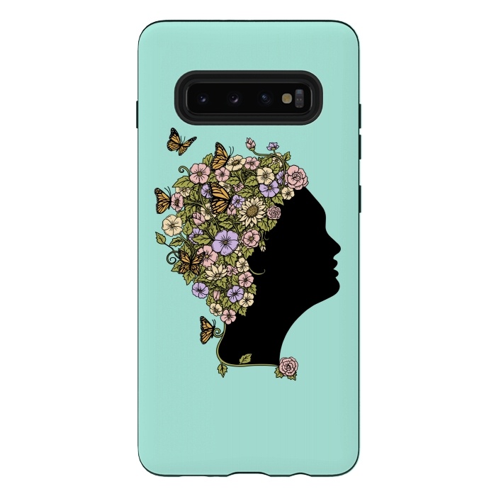 Galaxy S10 plus StrongFit Floral lady by Coffee Man