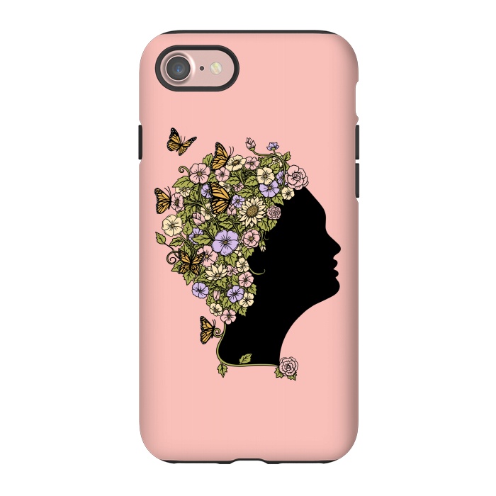 iPhone 7 StrongFit Floral Lady Pink by Coffee Man