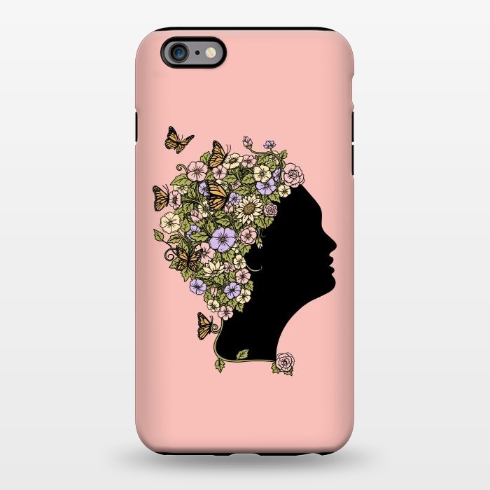 iPhone 6/6s plus StrongFit Floral Lady Pink by Coffee Man