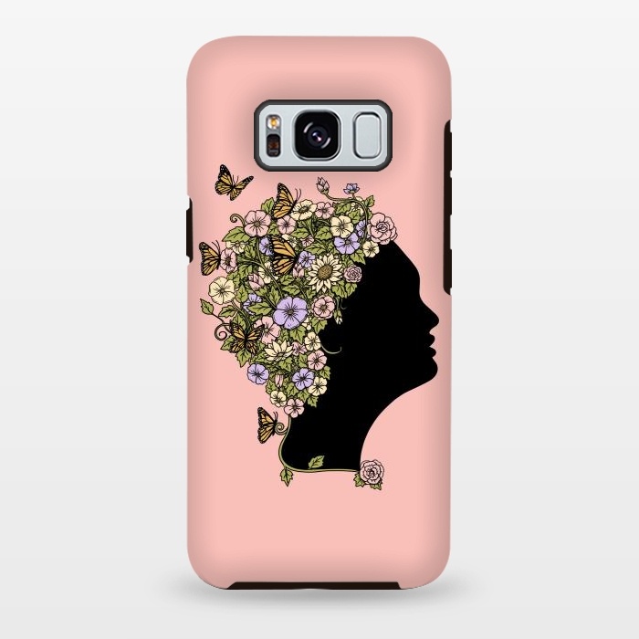 Galaxy S8 plus StrongFit Floral Lady Pink by Coffee Man