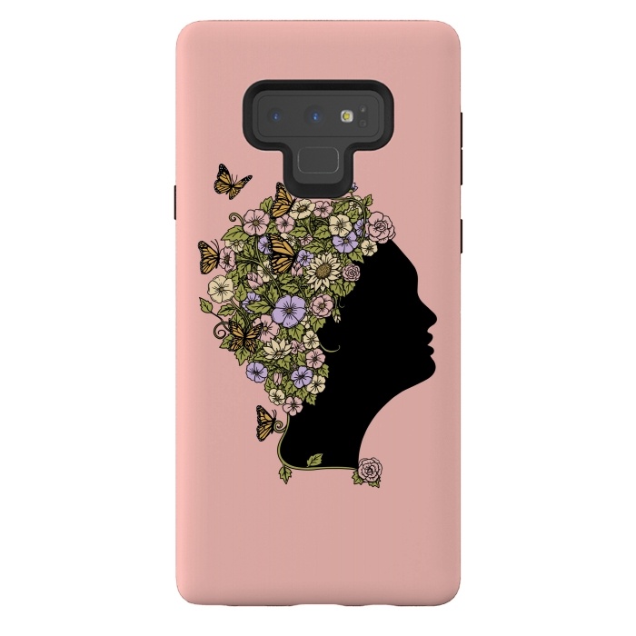 Galaxy Note 9 StrongFit Floral Lady Pink by Coffee Man