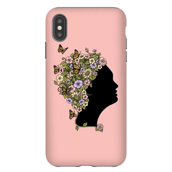 iPhone Xs Max StrongFit Floral Lady Pink by Coffee Man