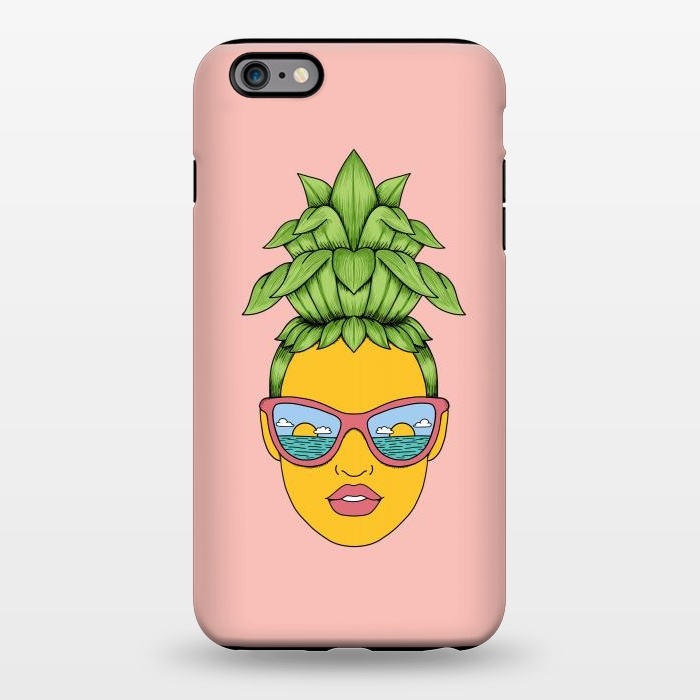 iPhone 6/6s plus StrongFit Pineapple Girl Pink by Coffee Man
