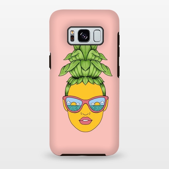 Galaxy S8 plus StrongFit Pineapple Girl Pink by Coffee Man