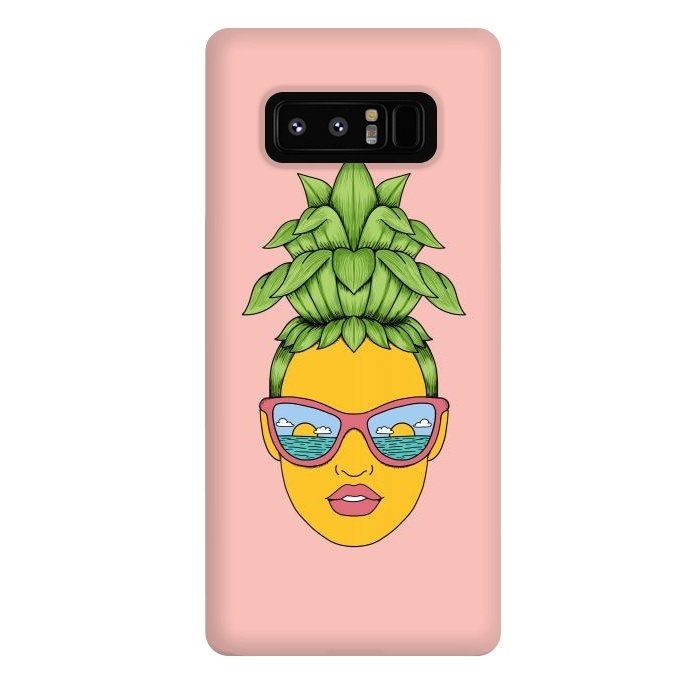 Galaxy Note 8 StrongFit Pineapple Girl Pink by Coffee Man