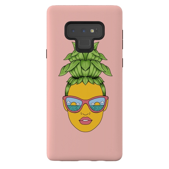 Galaxy Note 9 StrongFit Pineapple Girl Pink by Coffee Man