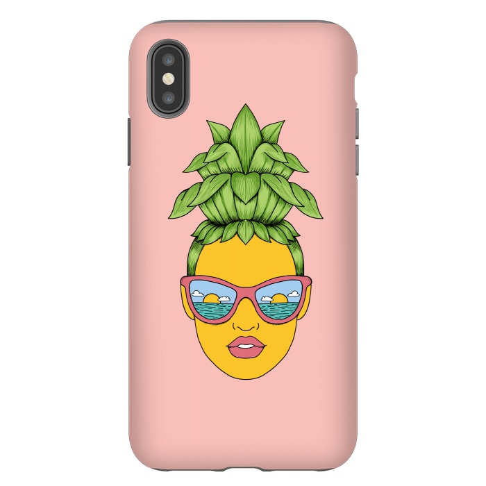 iPhone Xs Max StrongFit Pineapple Girl Pink by Coffee Man