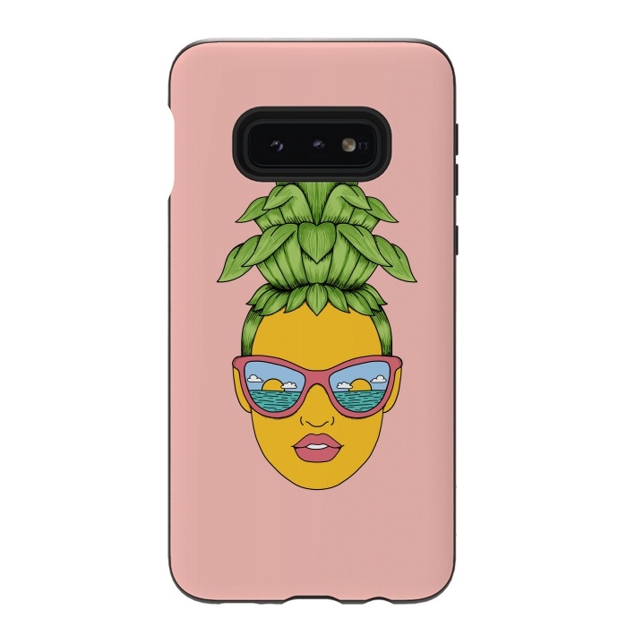 Galaxy S10e StrongFit Pineapple Girl Pink by Coffee Man