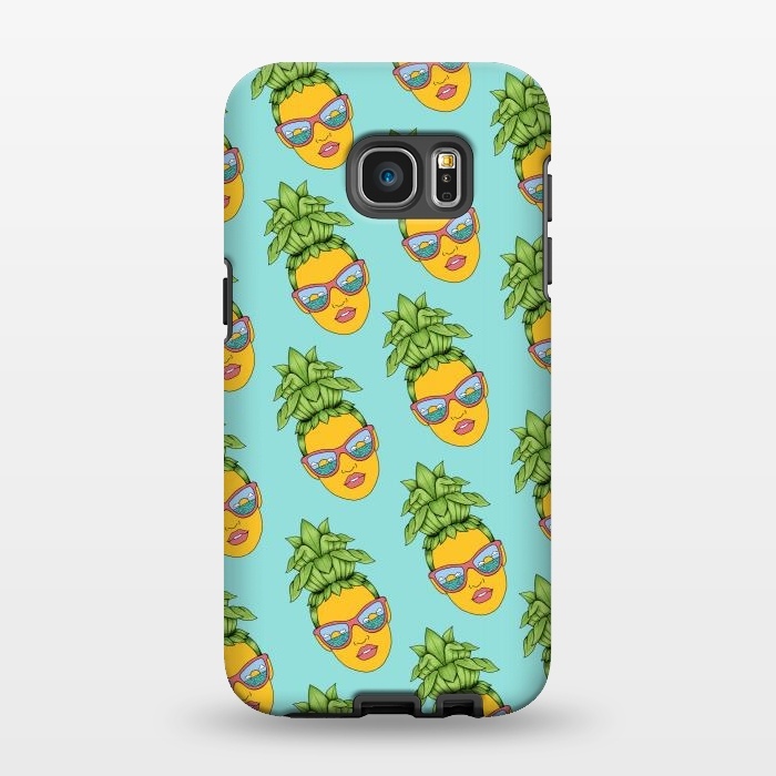 Galaxy S7 EDGE StrongFit Pineapple Girl pattern by Coffee Man