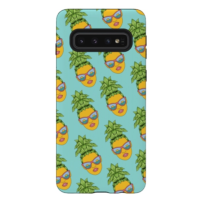 Galaxy S10 StrongFit Pineapple Girl pattern by Coffee Man
