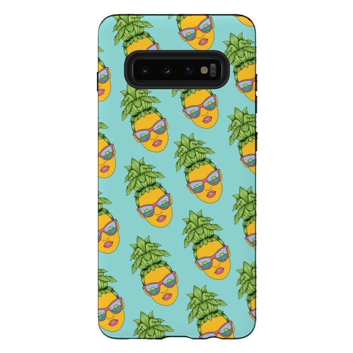 Galaxy S10 plus StrongFit Pineapple Girl pattern by Coffee Man