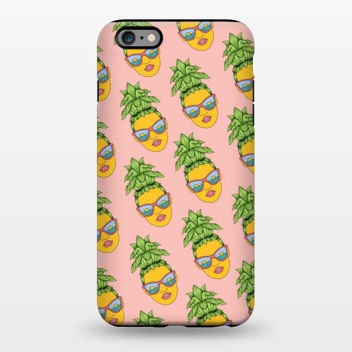 iPhone 6/6s plus StrongFit Pineapple Girl Pattern Pink by Coffee Man