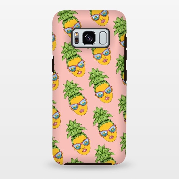 Galaxy S8 plus StrongFit Pineapple Girl Pattern Pink by Coffee Man
