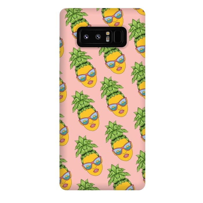Galaxy Note 8 StrongFit Pineapple Girl Pattern Pink by Coffee Man