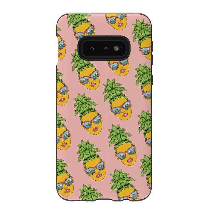 Galaxy S10e StrongFit Pineapple Girl Pattern Pink by Coffee Man