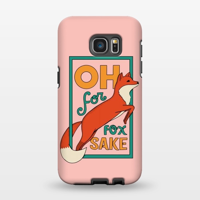Galaxy S7 EDGE StrongFit Oh for fox sake pink by Coffee Man