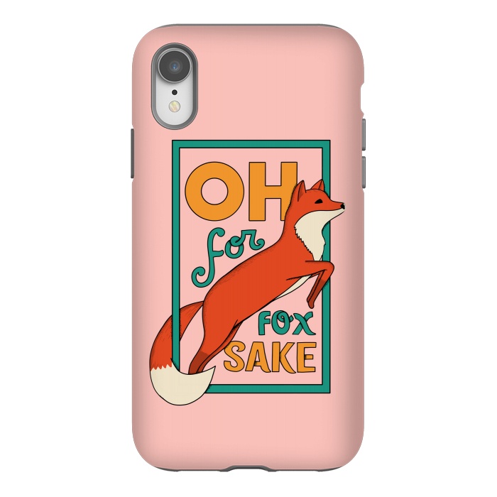 iPhone Xr StrongFit Oh for fox sake pink by Coffee Man