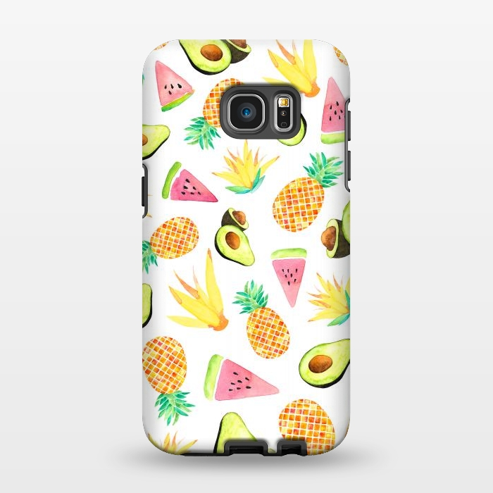 Galaxy S7 EDGE StrongFit Tropical Fruit Salad by Amaya Brydon