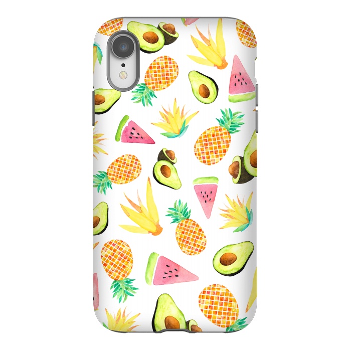 iPhone Xr StrongFit Tropical Fruit Salad by Amaya Brydon