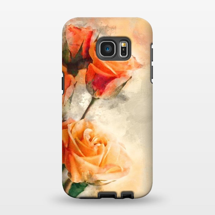 Galaxy S7 EDGE StrongFit Orange Rose by Creativeaxle