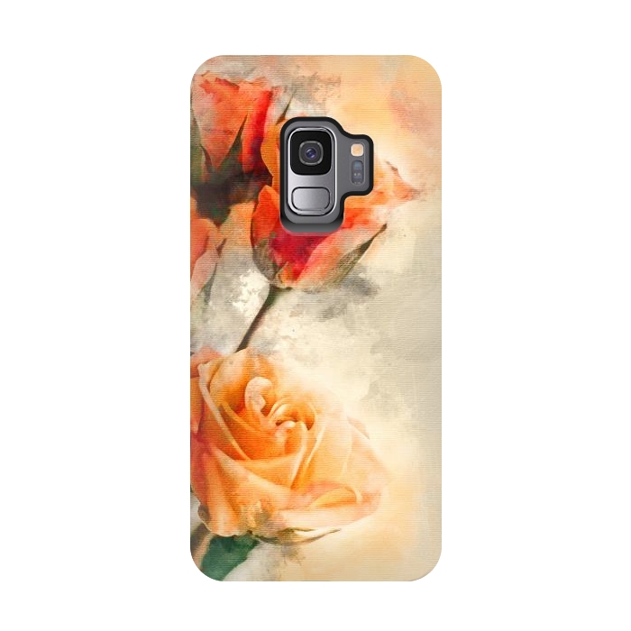 Galaxy S9 StrongFit Orange Rose by Creativeaxle