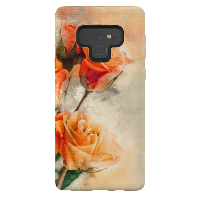 Galaxy Note 9 StrongFit Orange Rose by Creativeaxle