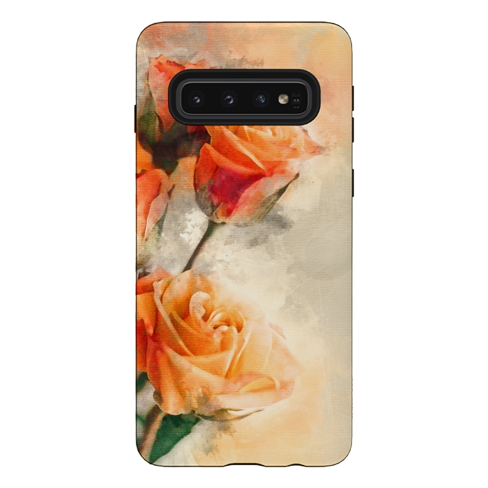 Galaxy S10 StrongFit Orange Rose by Creativeaxle