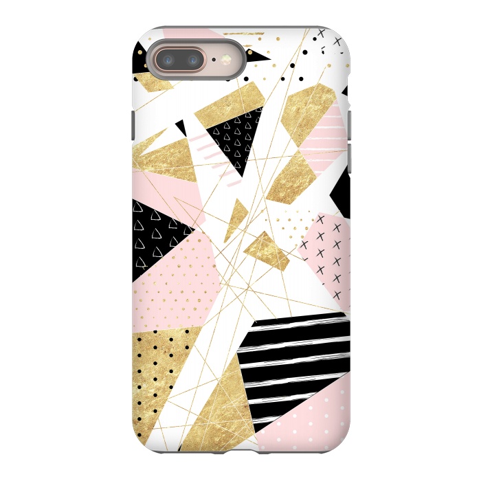 iPhone 7 plus StrongFit Modern gold geometric abstract design by InovArts