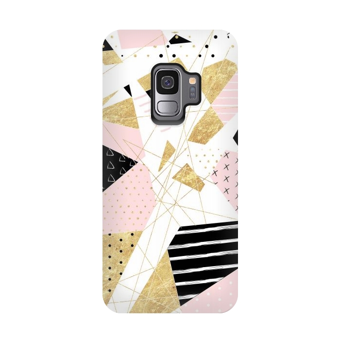 Galaxy S9 StrongFit Modern gold geometric abstract design by InovArts