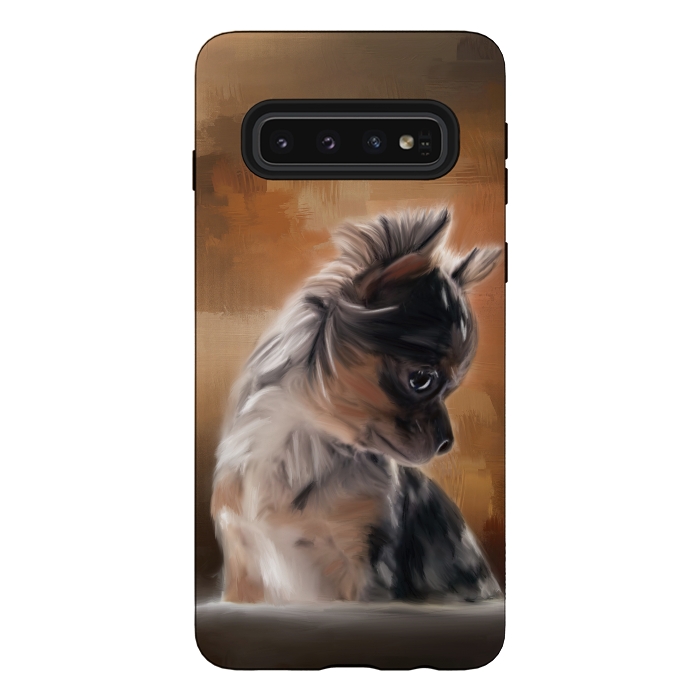 Galaxy S10 StrongFit A cute merle chihuahua puppy by Simone Gatterwe