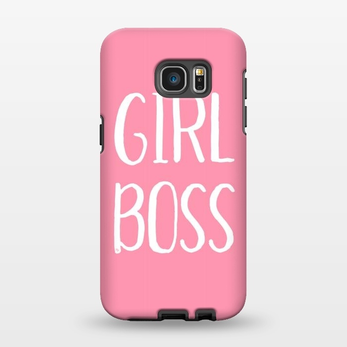 Galaxy S7 EDGE StrongFit Pink Girl Boss by Martina