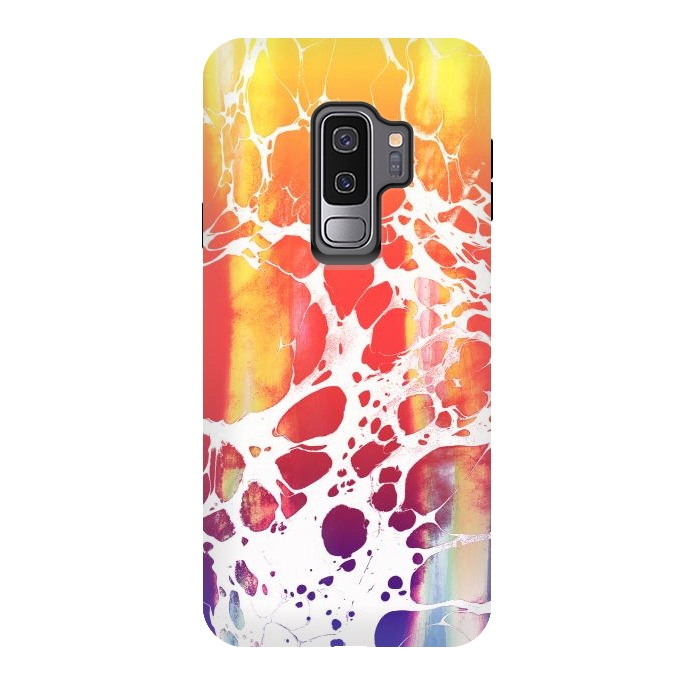 Galaxy S9 plus StrongFit Vibrant fiery marble gradient by Oana 