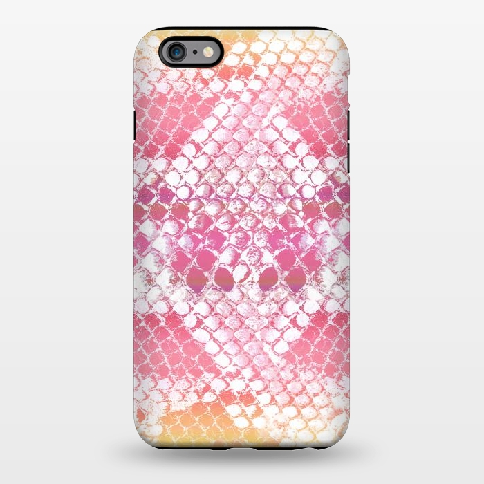 iPhone 6/6s plus StrongFit Pink yellow pastel gradient snake skin by Oana 