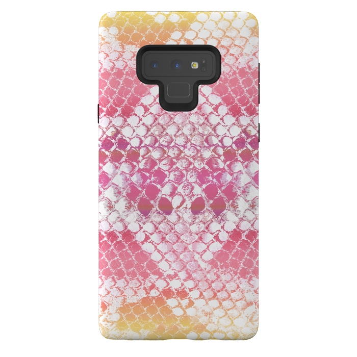 Galaxy Note 9 StrongFit Pink yellow pastel gradient snake skin by Oana 