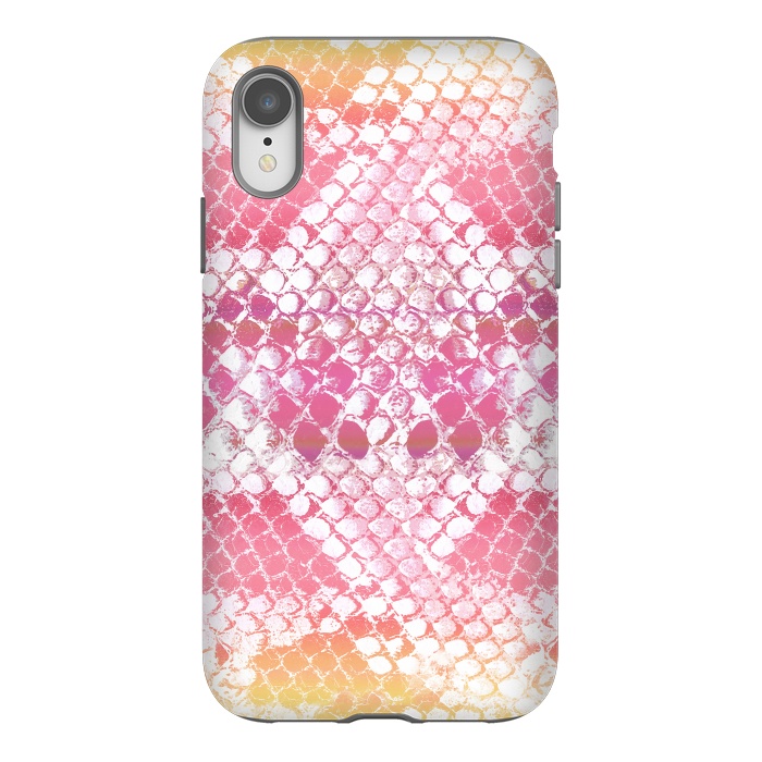 iPhone Xr StrongFit Pink yellow pastel gradient snake skin by Oana 