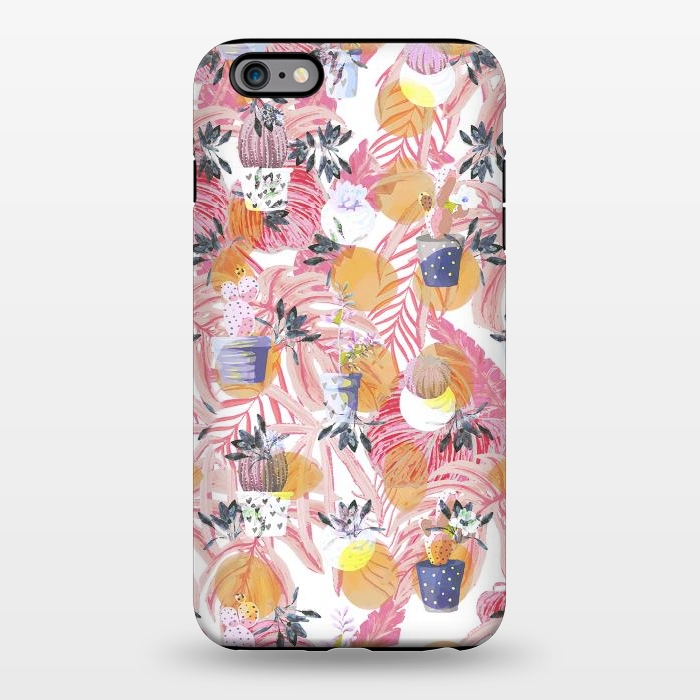 iPhone 6/6s plus StrongFit Cute cacti pots and pink tropical foliage by Oana 
