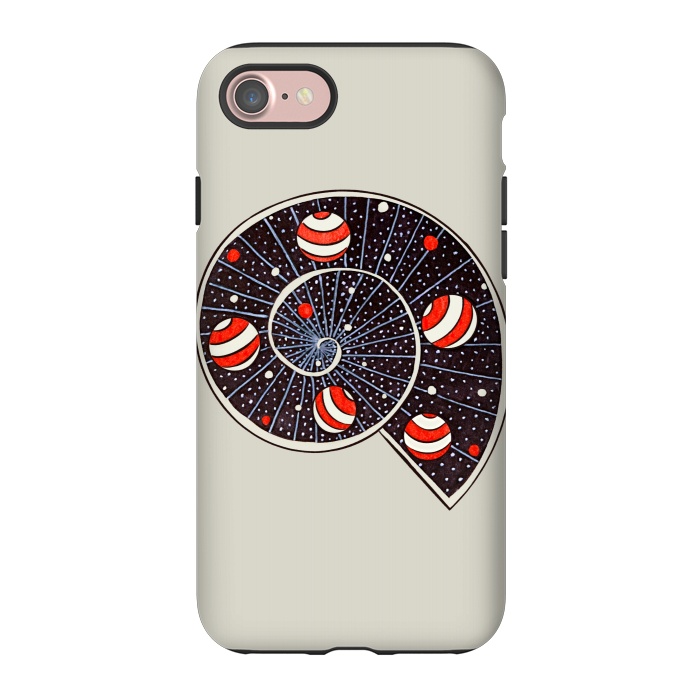 iPhone 7 StrongFit Spiral Galaxy Snail With Beach Ball Planets by Boriana Giormova