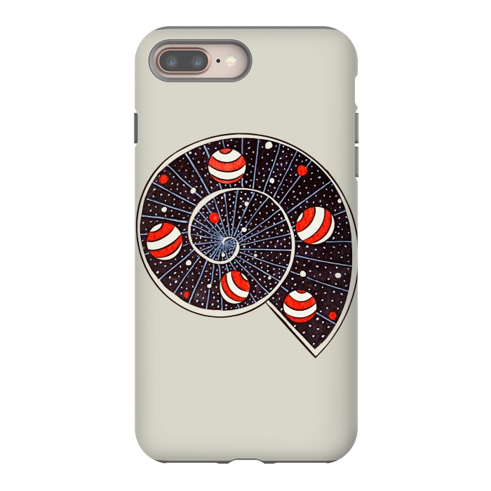 iPhone 7 plus StrongFit Spiral Galaxy Snail With Beach Ball Planets by Boriana Giormova