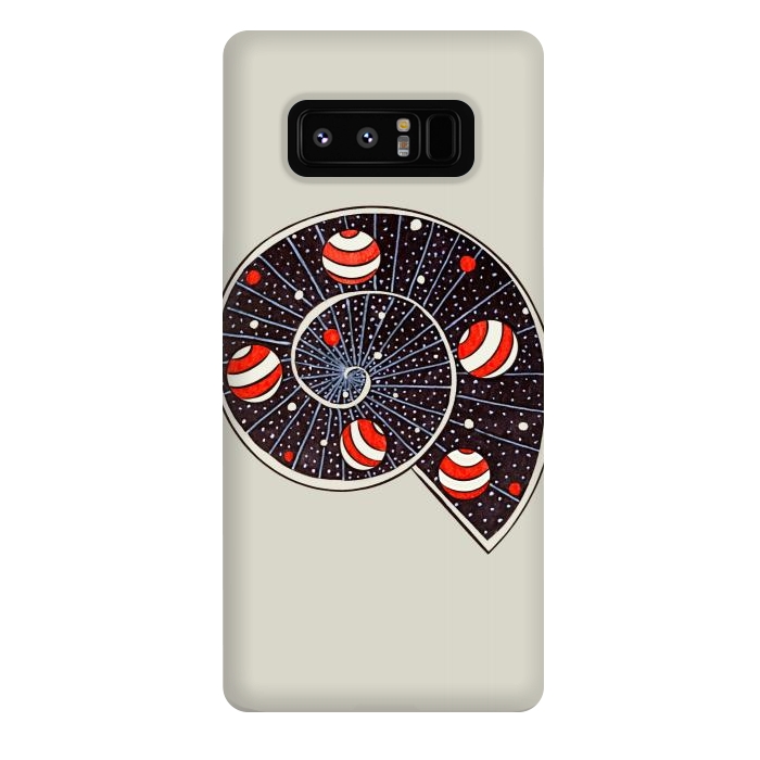 Galaxy Note 8 StrongFit Spiral Galaxy Snail With Beach Ball Planets by Boriana Giormova