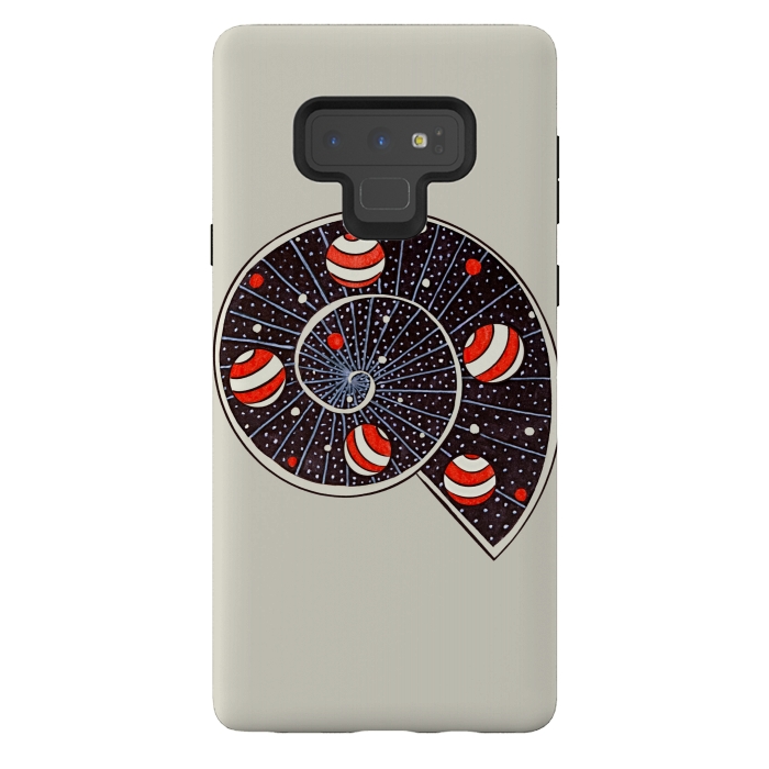 Galaxy Note 9 StrongFit Spiral Galaxy Snail With Beach Ball Planets by Boriana Giormova