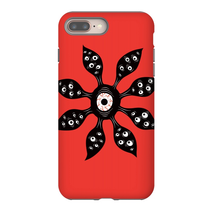 iPhone 7 plus StrongFit Creepy Witchy Eye Monster On Red by Boriana Giormova