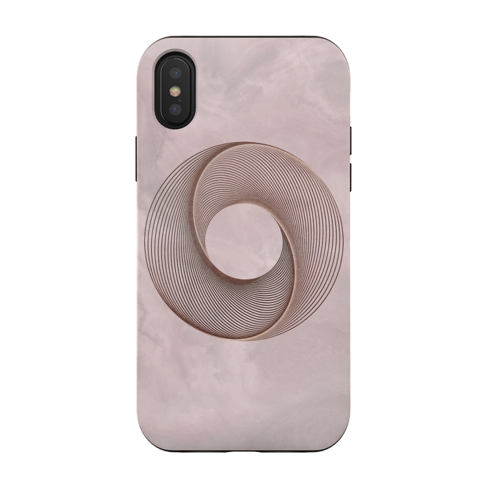 iPhone Xs / X StrongFit Rosegold Blush Line Art 2 by Andrea Haase