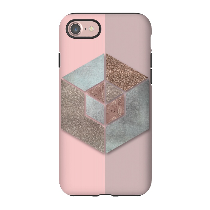 iPhone 7 StrongFit Rosegold Blush Geometry 2 by Andrea Haase